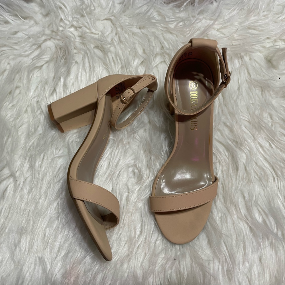Tan Heels with Ankle Strap